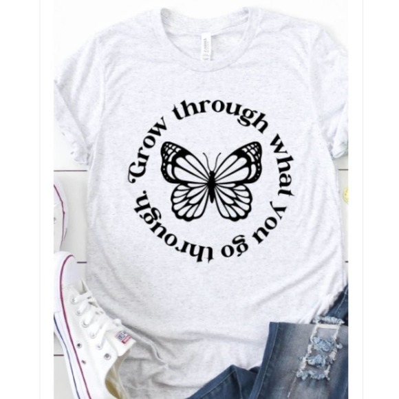 Kissed Apparel Tops - Grow Through What You Go Through Graphic Tee - Small